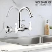 Chocolate Wall-mount Kitchen Sink Mixer Tap with Swivel Spout - by Specule